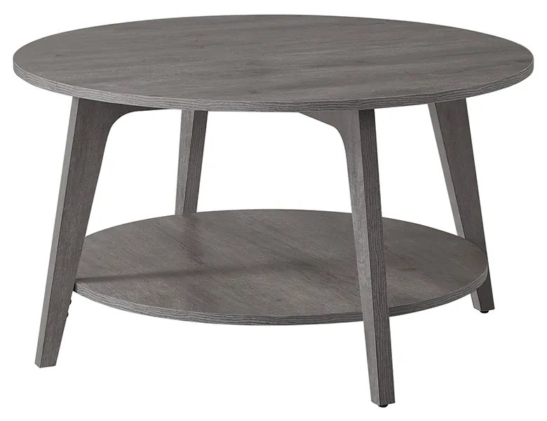 Mesa de centro redonda com 2 níveis 80 cm d cinzento nevoeiro