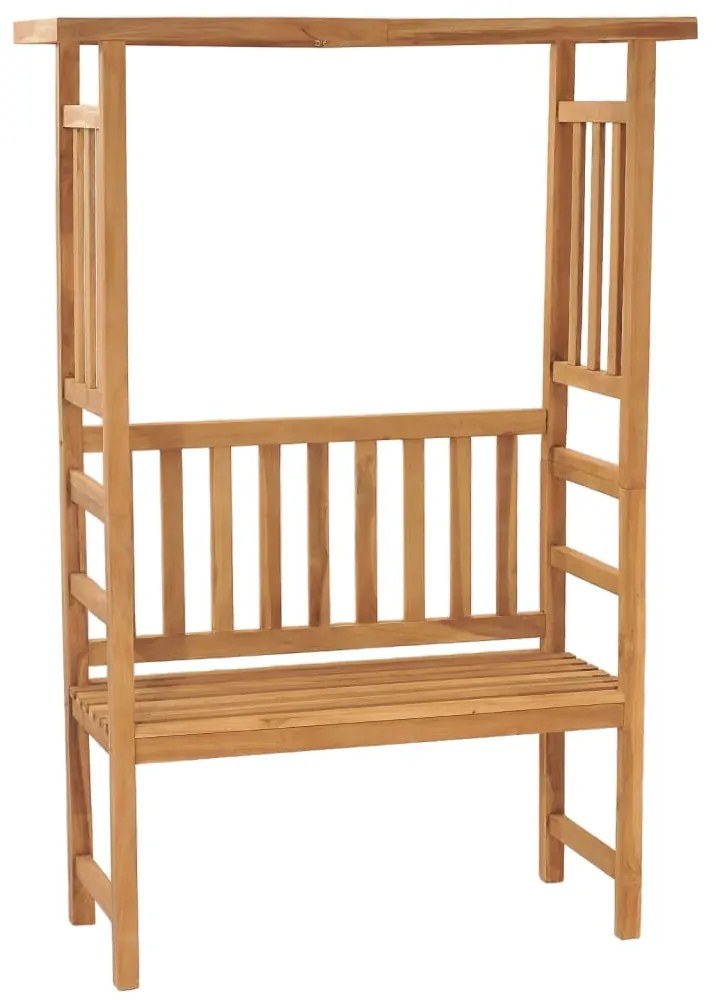 vidaXL Banco de jardim com pérgola 115 cm madeira de teca maciça