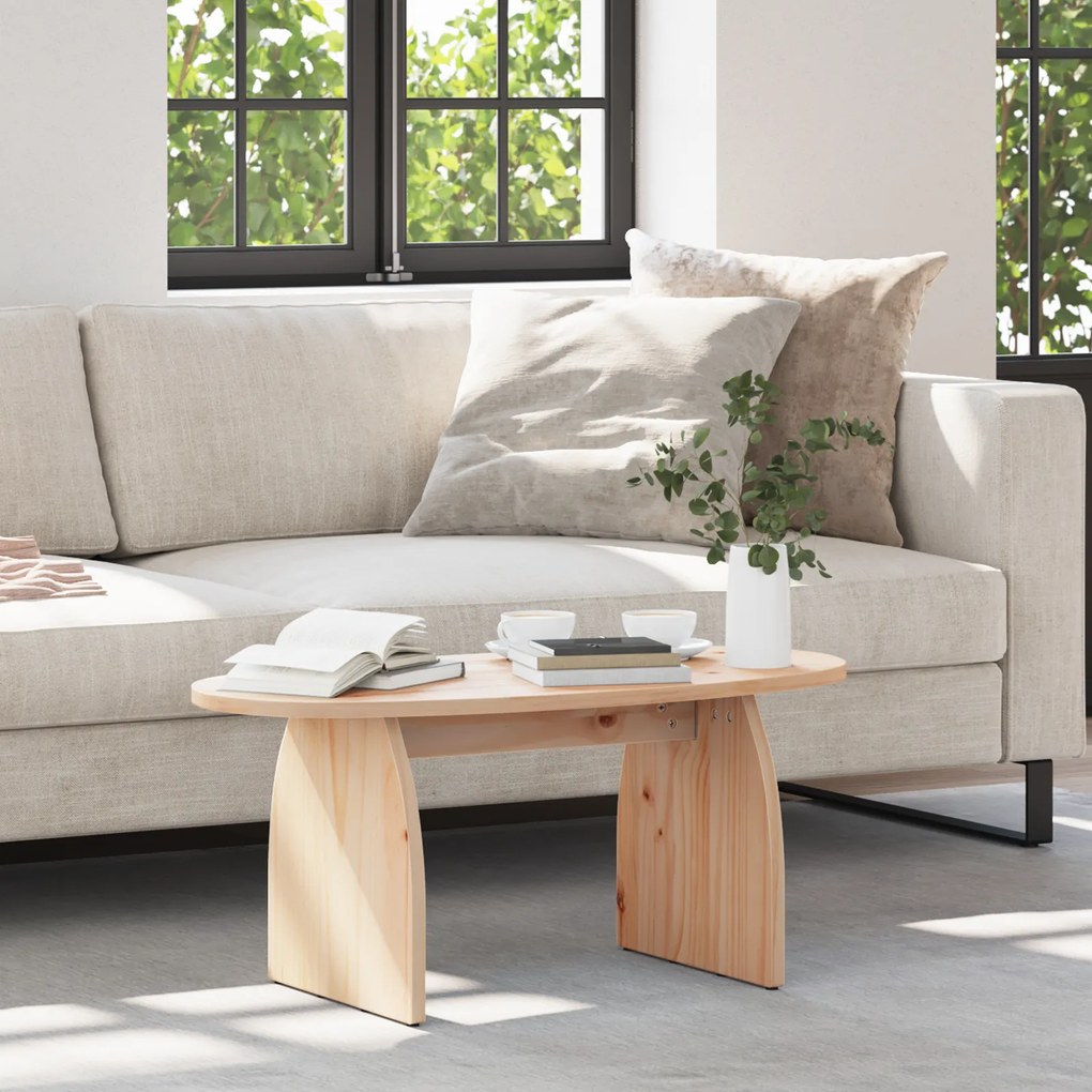 vidaXL Mesa de centro Natural 80 x 40 x 35 cm