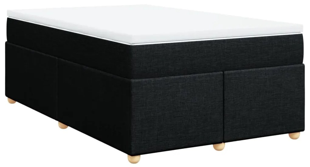 Cama boxspring com colchão 120x190 cm tecido preto