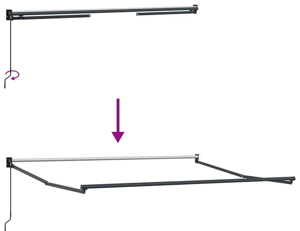 Toldo Retrátil Manual Listrado Multicolorido 350x250 cm