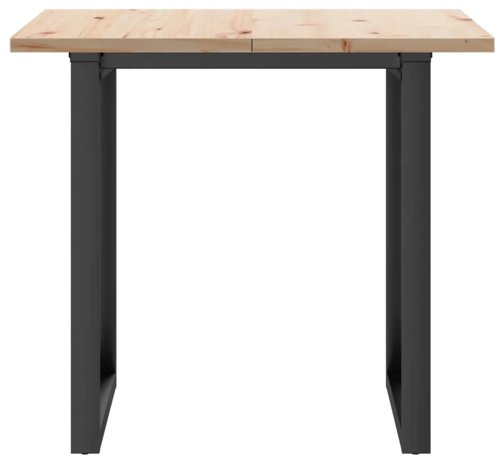 Mesa de jantar estrutura em O 80x80x75,5 cm pinho/aço