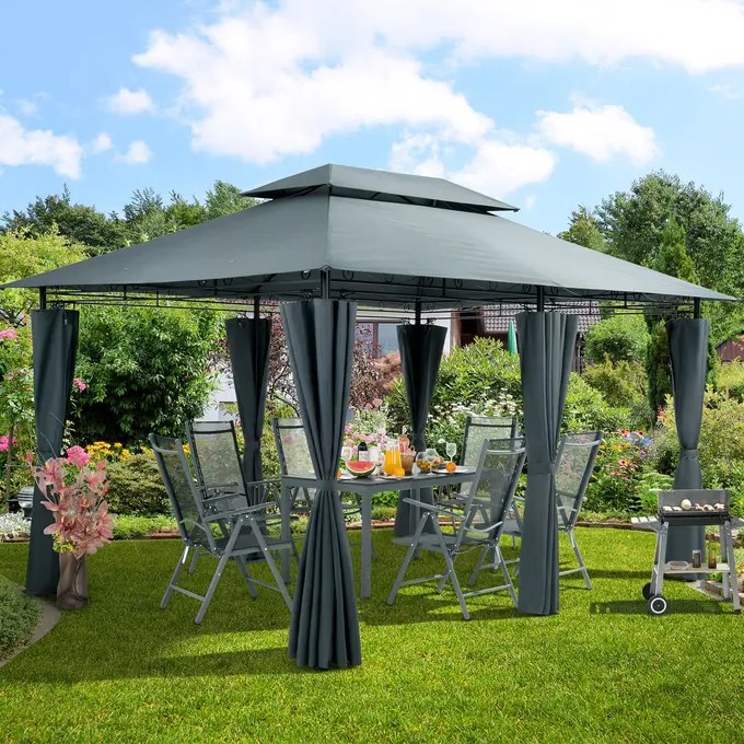 Pergula jardim Topas 3x4m Proteção UV 50+ antracite