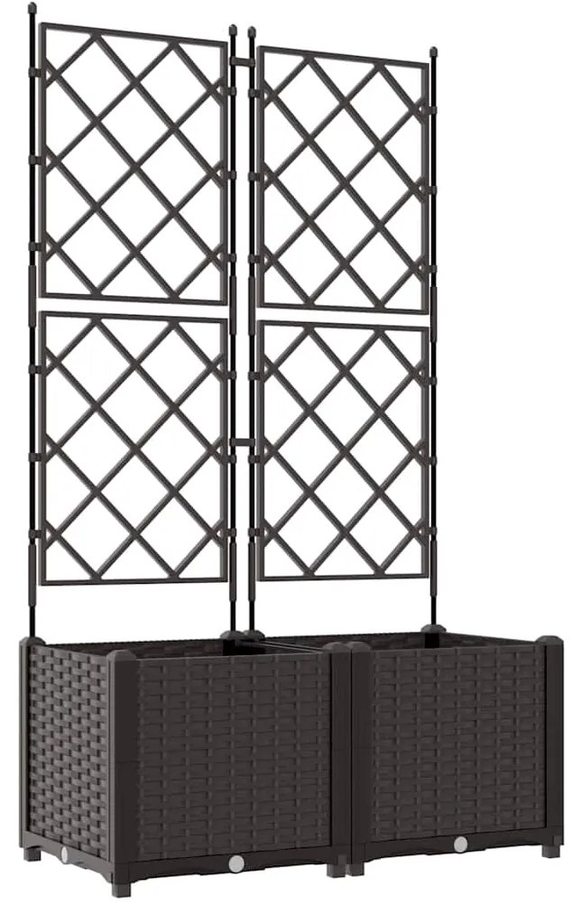 Plantadeira de Jardim com Treliça 2 pcs Castanho 80x40x143 cm