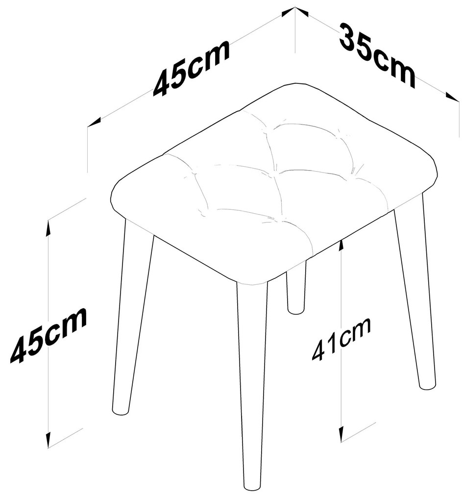 Pouffe BM101 – Preto e Branco – 45x45x35 cm