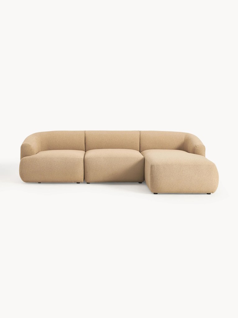 Sofá de canto modular em bouclé Sofia (4 lugares)