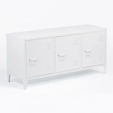 Armário De Tv Com Armário De Aço Pohpli Gardénia Branco - Sklum