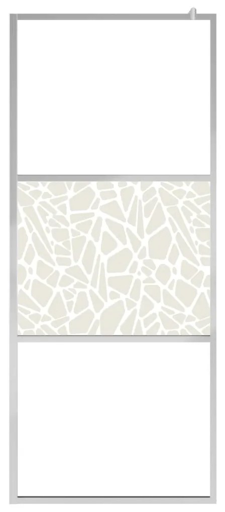 Divisória de chuveiro 115x195 cm vidro ESG design pedras