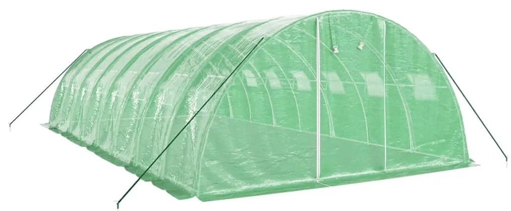 Estufa com estrutura de aço 32 m² 8x4x2 m verde