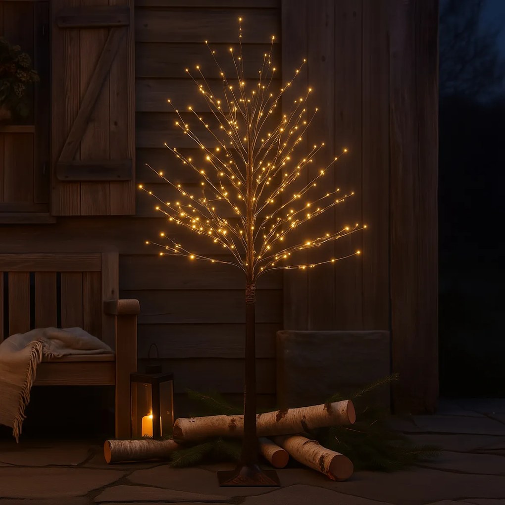Candeeiro de pé de Natal Árvore castanho 180cm incl. LED com temporizador IP44 - Ki