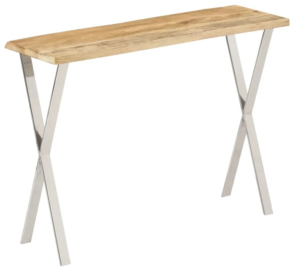 Mesa consola c/ borda viva 105x33x76cm madeira mangueira maciça