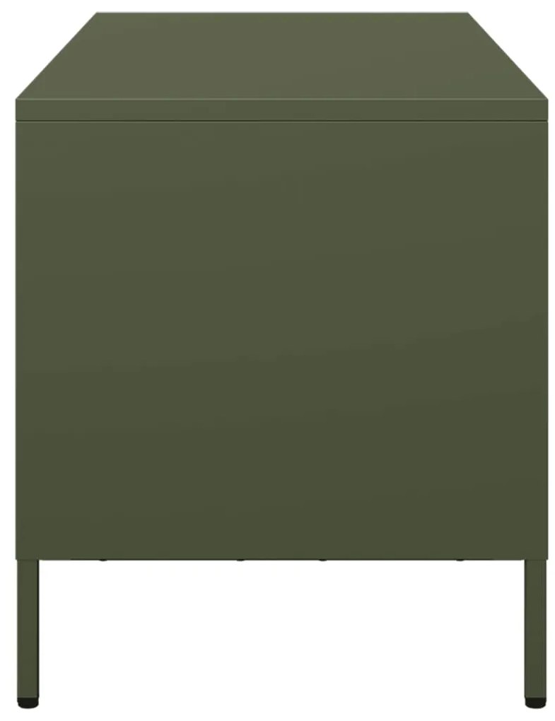 Móvel de TV 68x39x43,5 cm aço laminado a frio verde-azeitona
