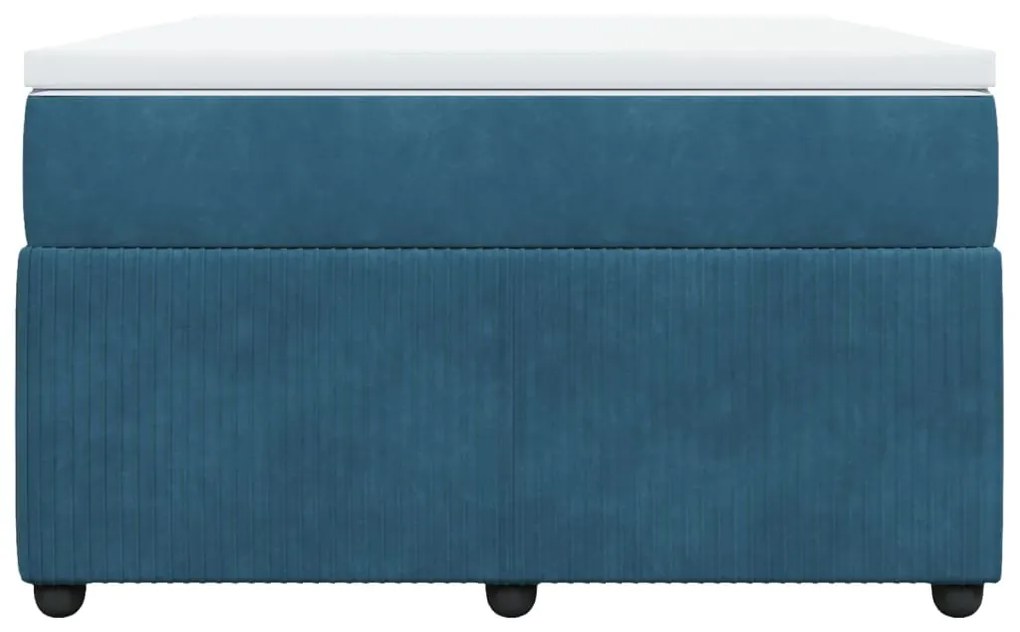 Cama boxspring com colchão 120x190 cm veludo azul-escuro