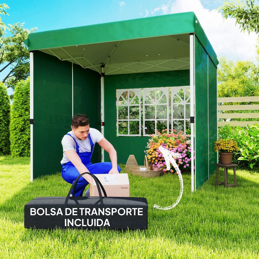 Tenda Dobrável Pop-Up Tenda 248x248x270 cm com 4 Paredes Laterais Anti