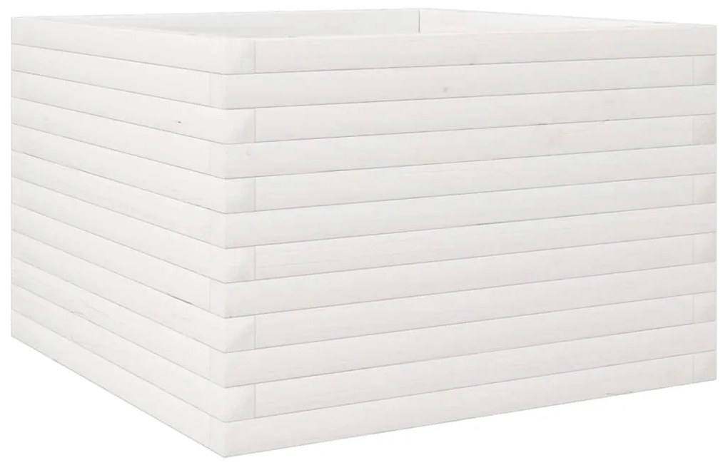 Vaso/floreira de jardim 70x70x45,5 cm pinho maciço branco