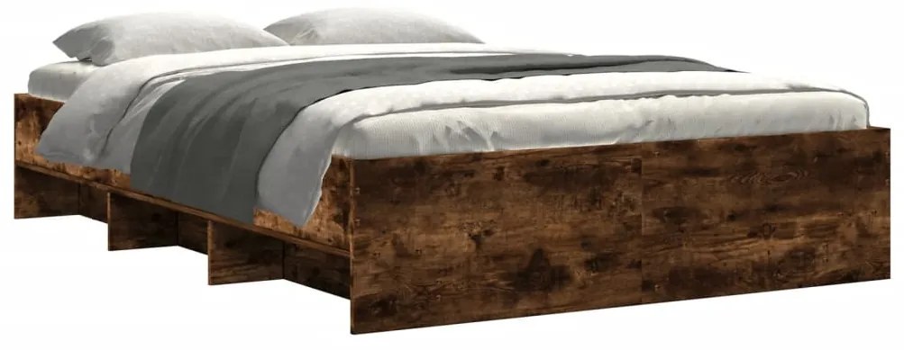 Estrutura de cama 135x190 cm derivados madeira carvalho fumado