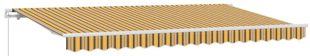 Toldo Retrátil Manual Multicolorido e Amarelo e Cinza e Branco