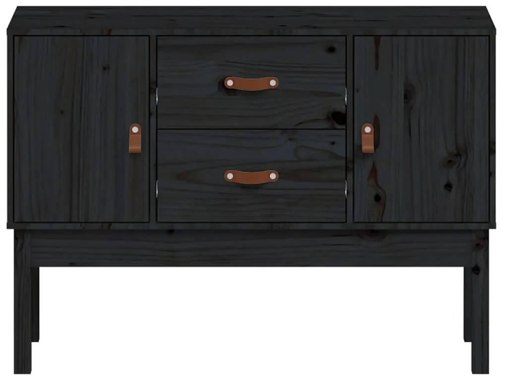 Aparador 110x40x78 cm madeira de pinho maciça preto