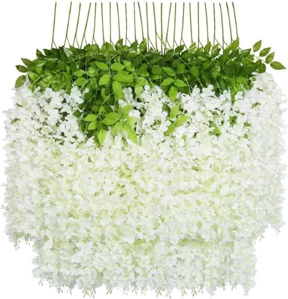 Flores Decorativas 24 pcs Branco (110 cm) (Refurbished A+)