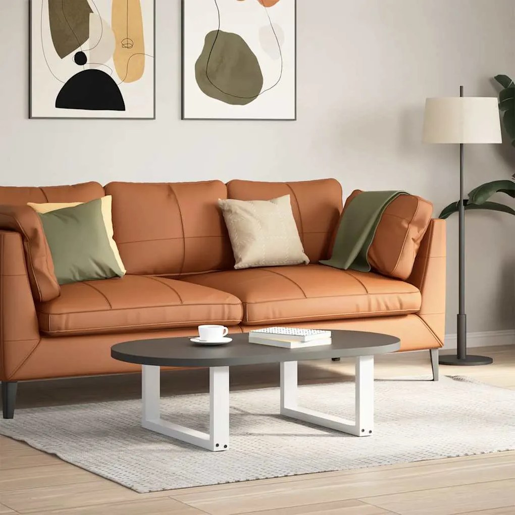 Pés para mesa de centro em formato de U, 2 peças, branco, 60x(30-31) c