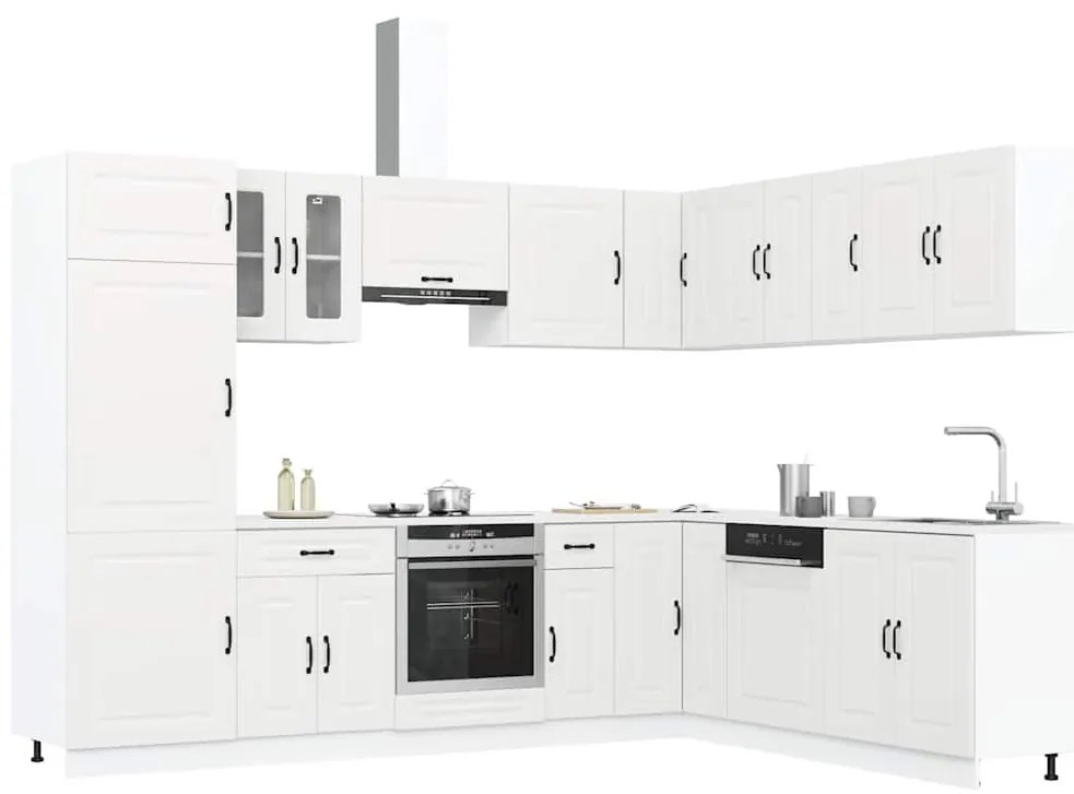 vidaXL 14 peças armário de cozinha conjunto Kalmar branca