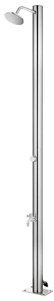 vidaXL Chuveiro de jardim 215 cm aço inoxidável