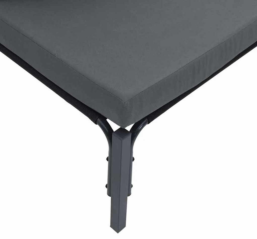 Conjunto de Sofá de Jardim 7 pcs Cinzento-escuro Aço