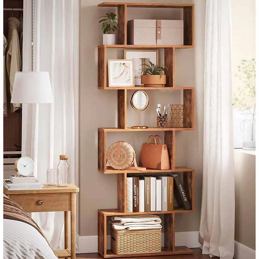 Estante sala com 6 prateleiras 70 x 24 x 190,5 cm Castanho Vintage