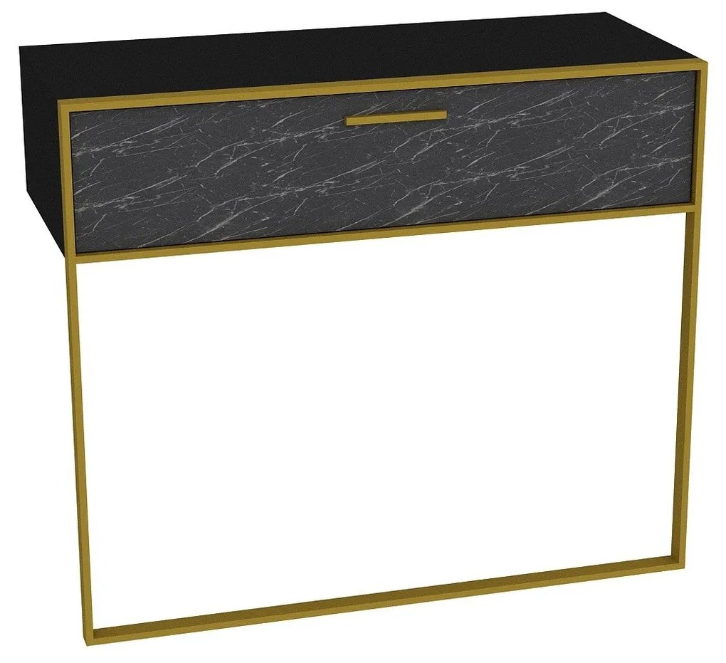 Aparador Polka – Dourado e Preto – 90 x 76,8 x 38,5 cm
