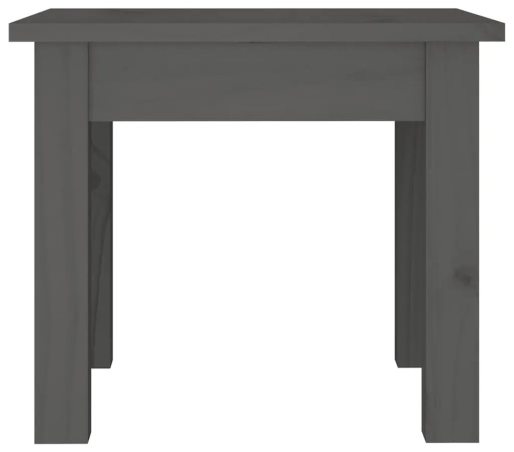 Mesa de centro 35x35x30 cm madeira de pinho maciça cinzento