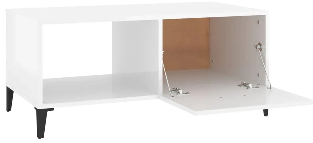 Mesa de centro 90x50x40 cm madeira processada branco brilhante