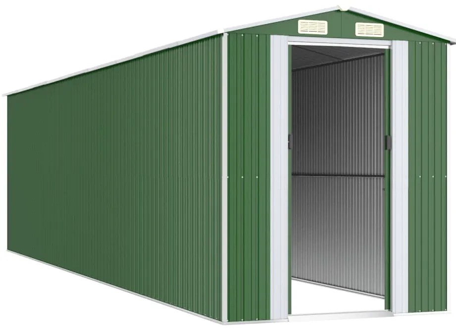 Abrigo de jardim 192x772x223 cm aço galvanizado verde