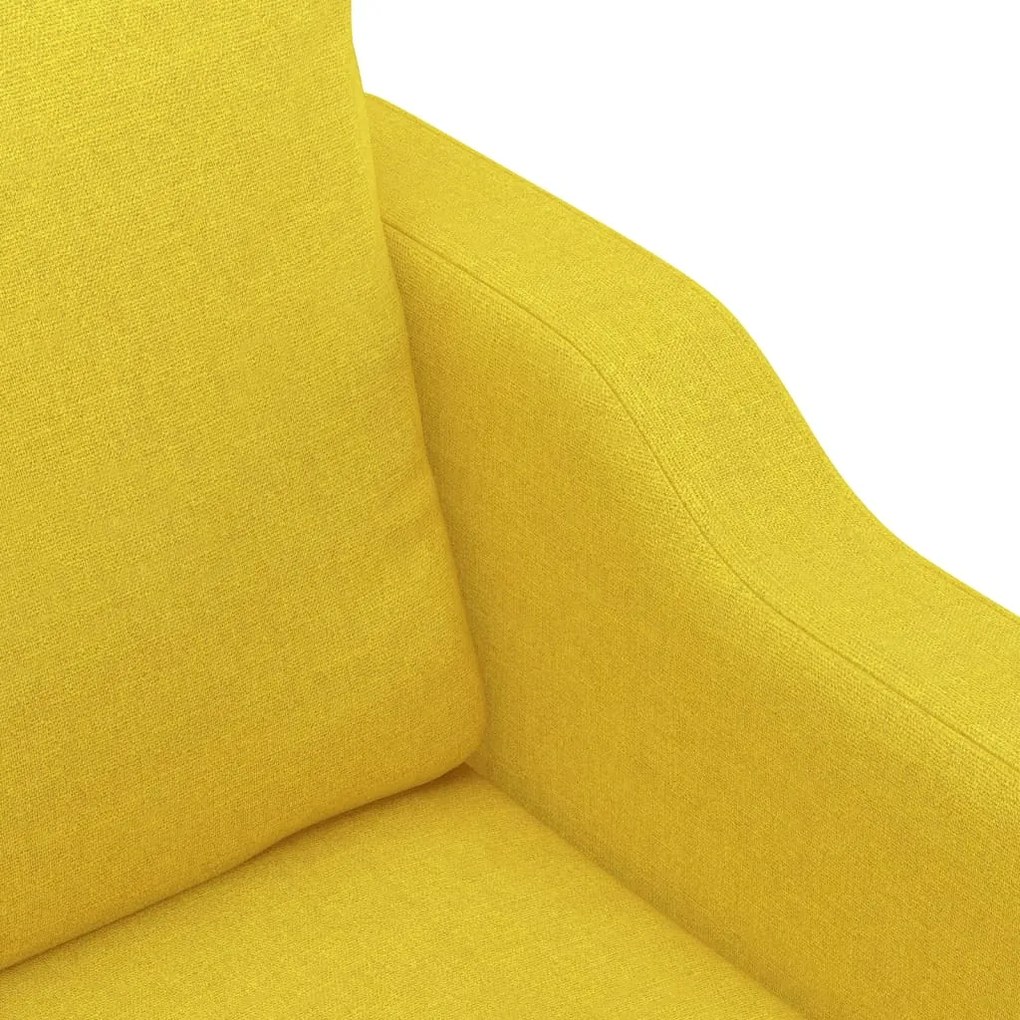 Sofá Bianca - De 2 Lugares - Em Tecido - Cor Amarelo - 158x77x80 cm -
