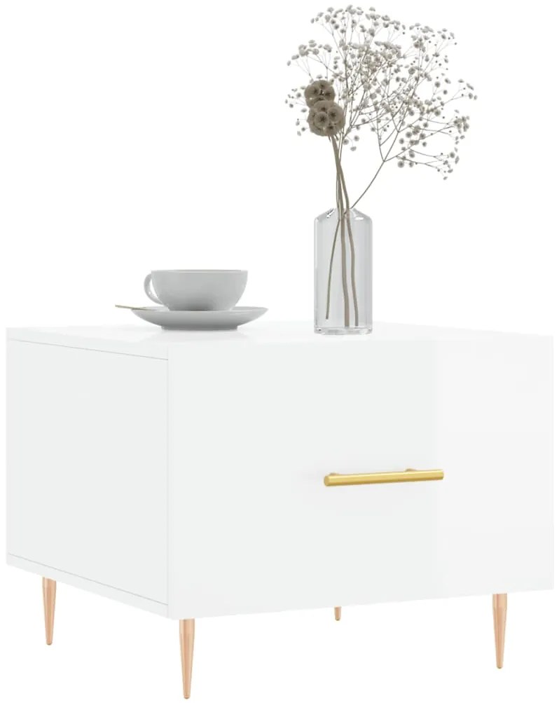 Mesas de centro 2 pcs 50x50x40 cm branco brilhante