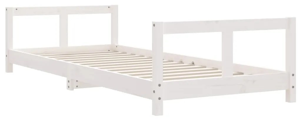Estrutura de cama infantil 80x200 cm pinho maciço branco