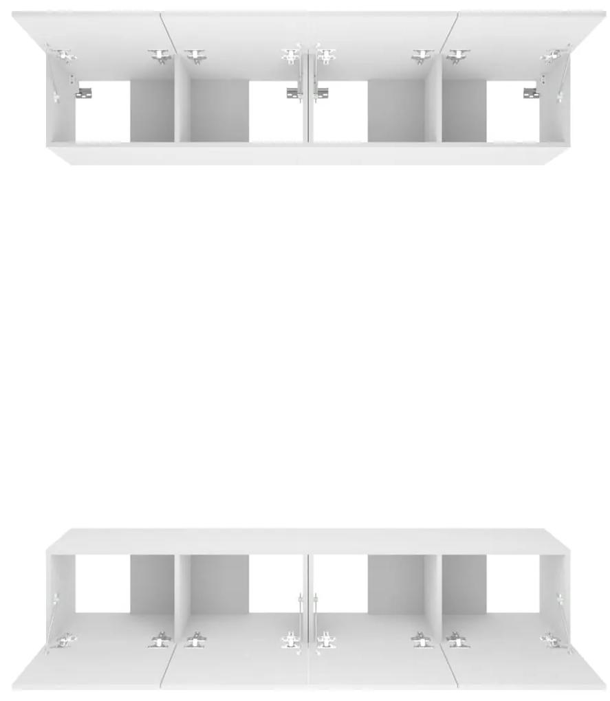 Móveis de TV 4 pcs 80x30x30 cm derivados de madeira branco