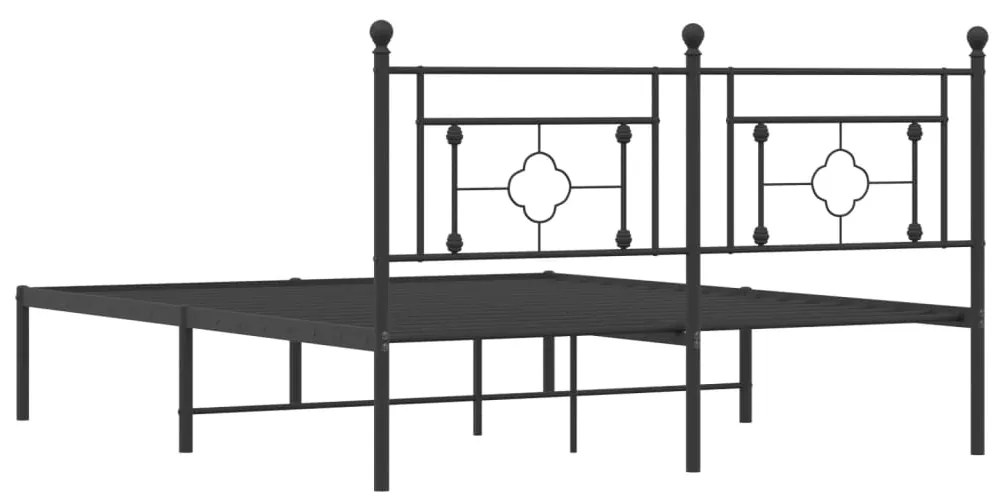 Estrutura de cama com cabeceira 160x200 cm metal preto