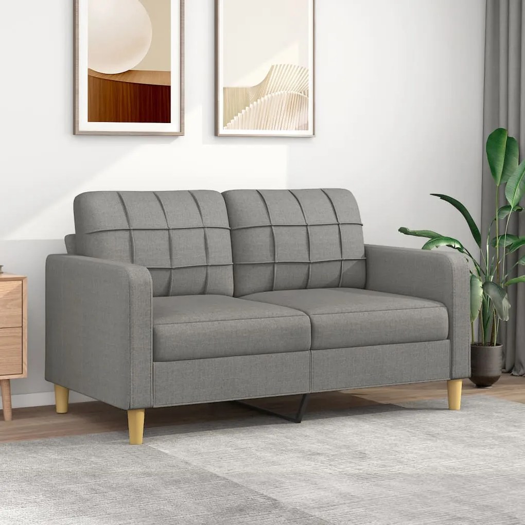 vidaXL Sofá de 2 lugares em tecido 140 cm cinzento-escuro