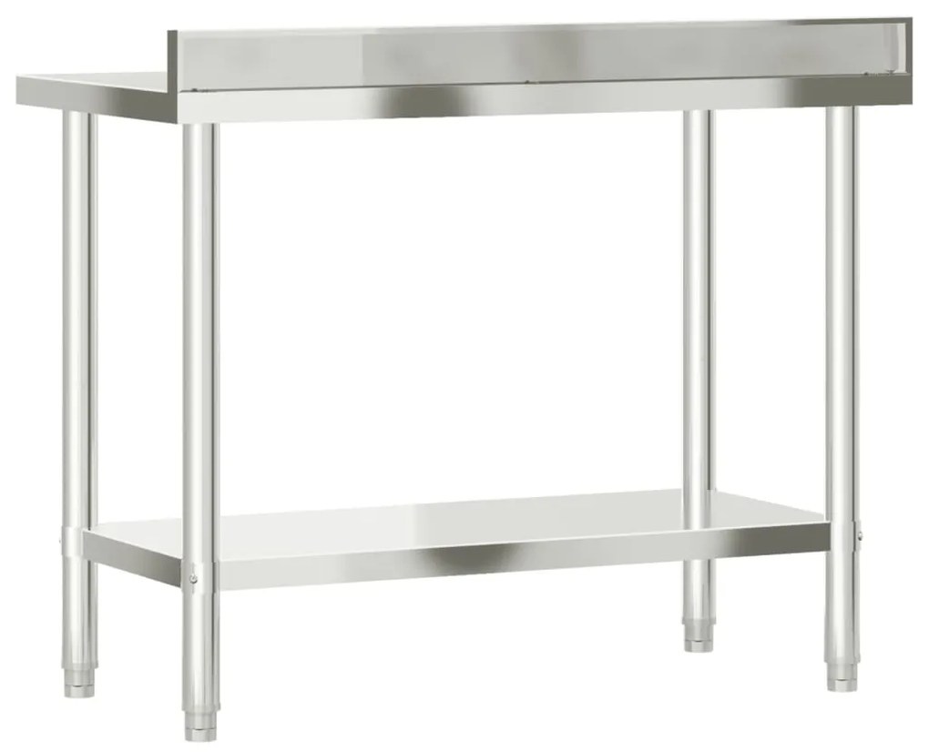 Mesa cozinha rebordo antissalpicos 110x55x93 cm aço inoxidável