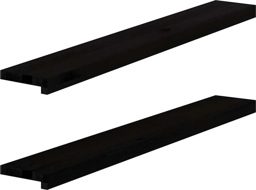 vidaXL Soleiras da janela 2 pcs 110x15x2 cm carvalho castanho-escuro