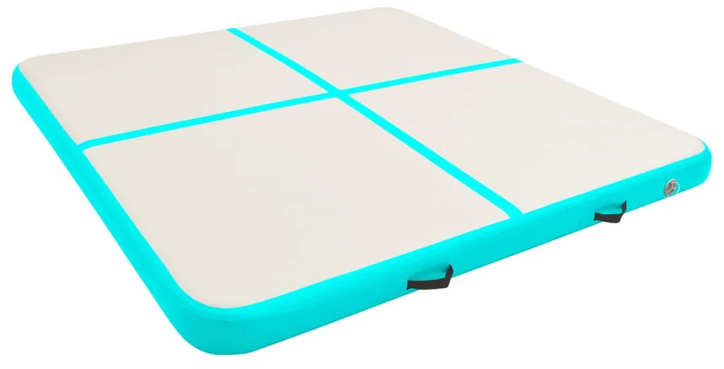 Colchão de ginástica insuflável c/ bomba 200x200x15cm PVC verde