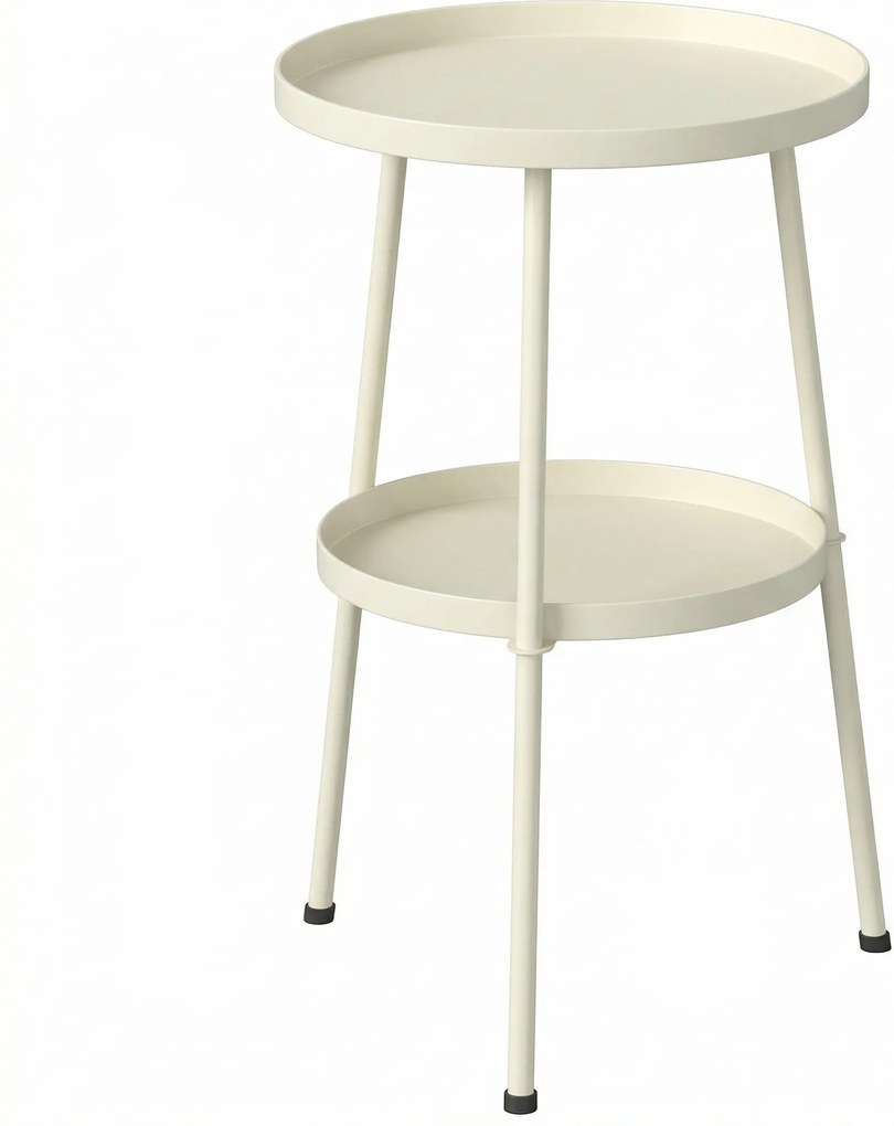 Outsunny Mesa de jardim Ø36 cm, mesa de balcão em metal, mesa de jantar exterior, mesa redonda para terraço jardim varanda Creme | Aosom Portugal