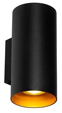Aplique de parede design preto com dourado - Sab Design