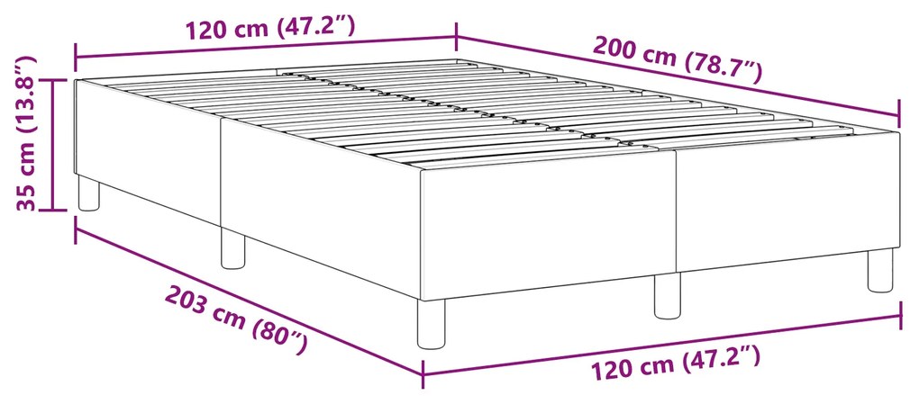 Cama Box Spring vidaXL Cinza Escuro 120x200 cm Tecido Cordinho