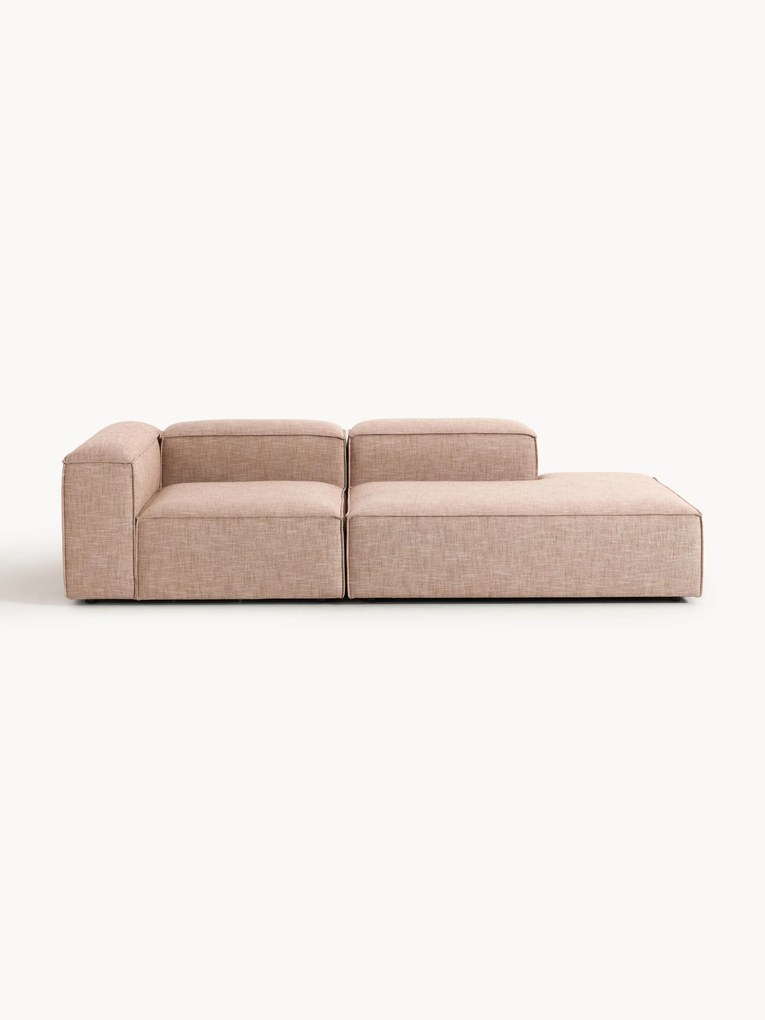 Chaise longue modular em mistura de linho Lennon