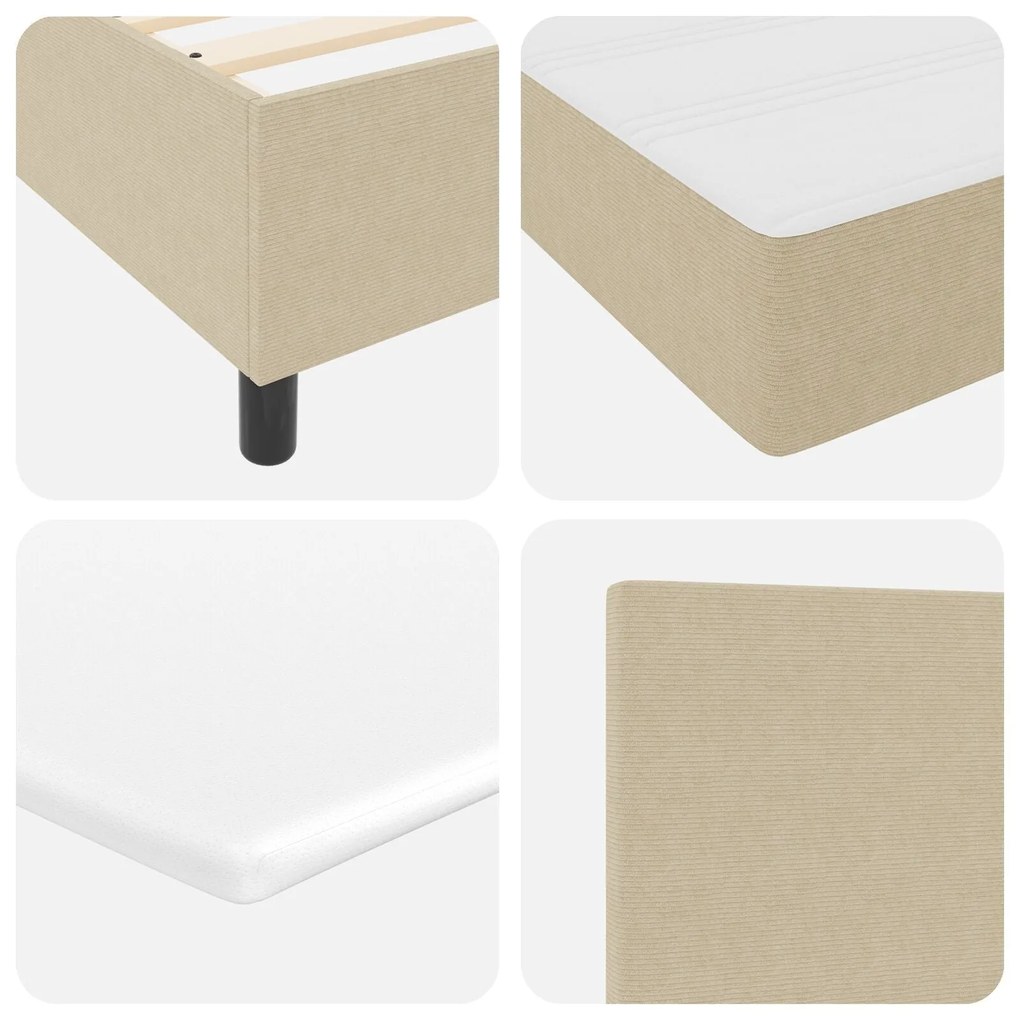 Cama Box Spring com Colchão Verde Claro Cinza Solteiro Tecido de Cordu
