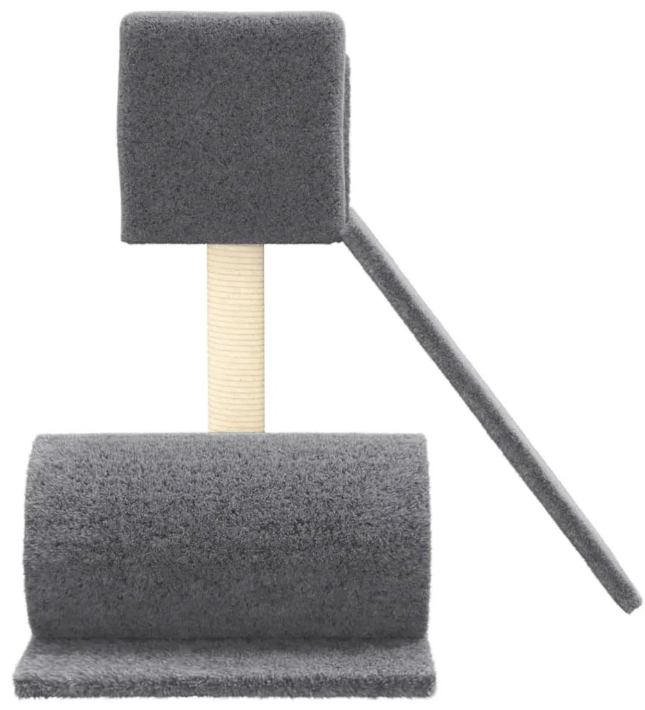Árvore p/ gatos c/ poste arranhador sisal 59 cm cinzento-escuro