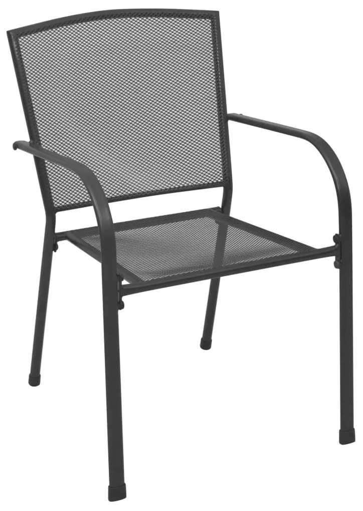 Cadeiras de jardim design rede 4 pcs aço antracite