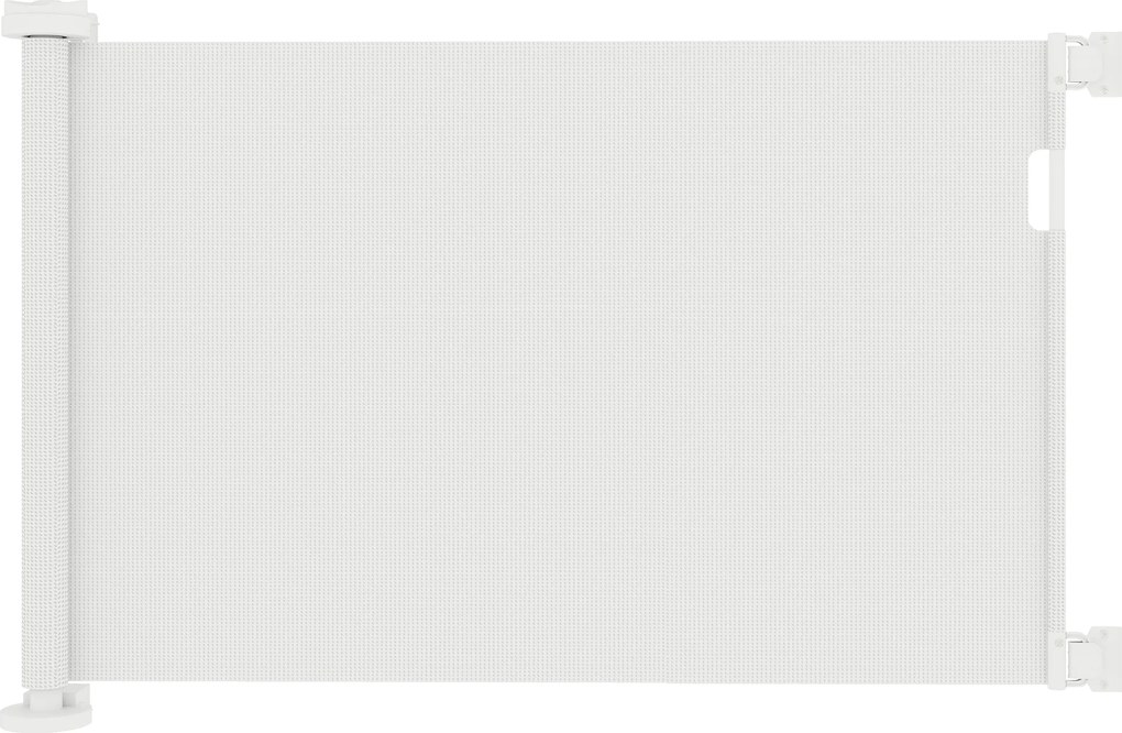 PawHut Barreira para Cães Retrátil 0-136 cm com Fecho de Botão Branco | Aosom Portugal
