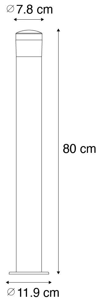 Candeeiro de exterior moderno preto 80 cm IP44 com LED - Roxy